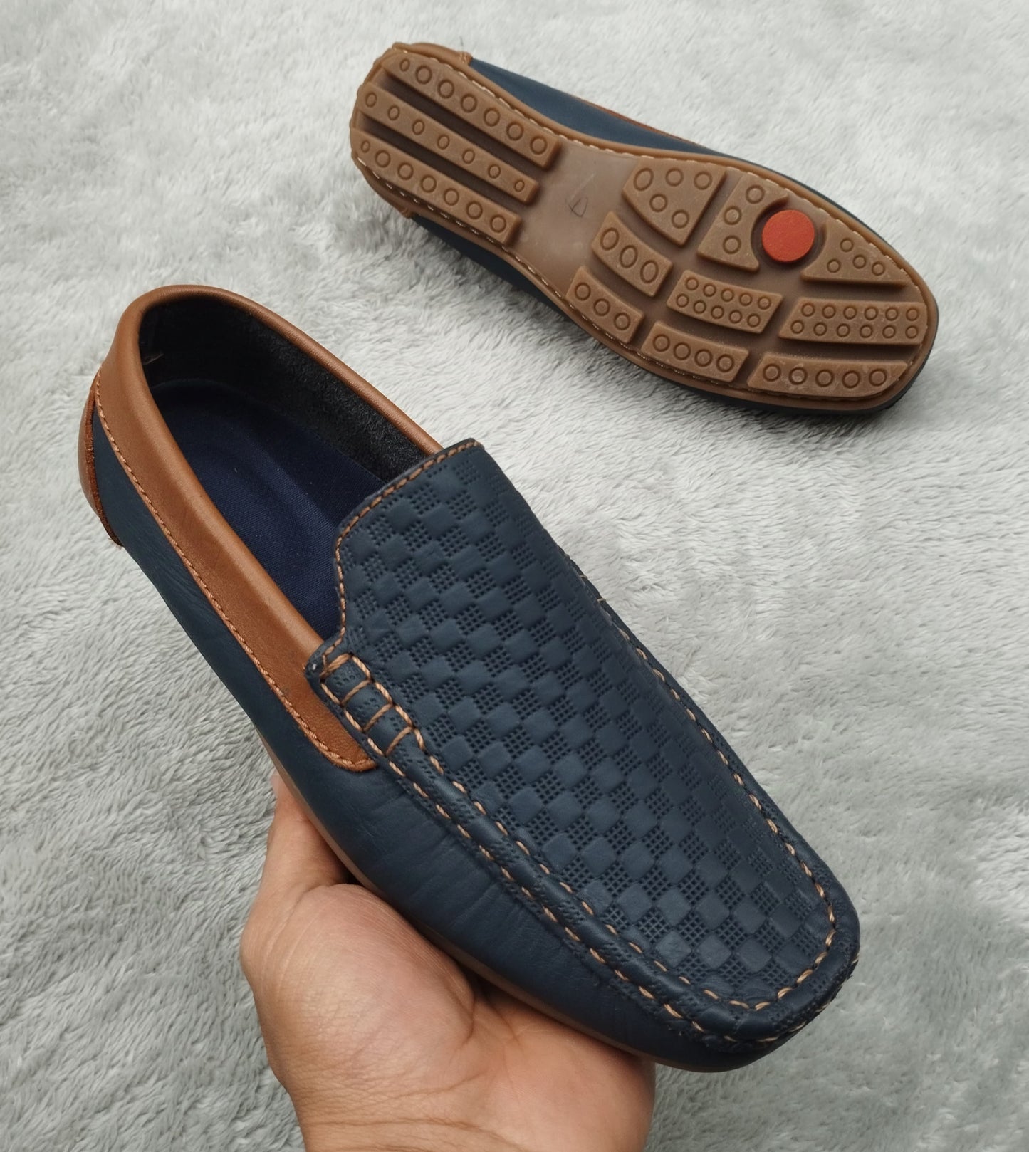 mocasin 205 azul x miel rep cuero Carazzi23