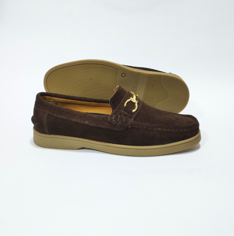 Mocasín Carnaza CUERO Café con Herraje