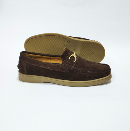 Mocasín Carnaza CUERO Café con Herraje