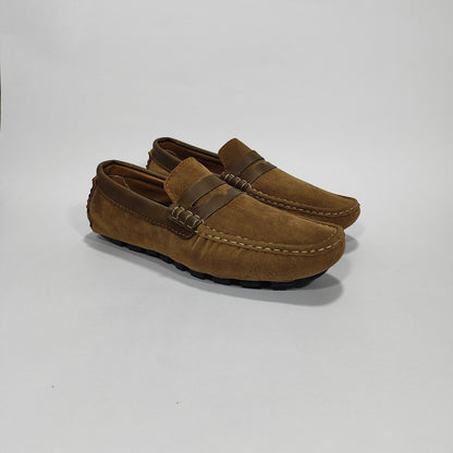 Mocasín Miel Con Carnaza, Vista Tres Cuartos