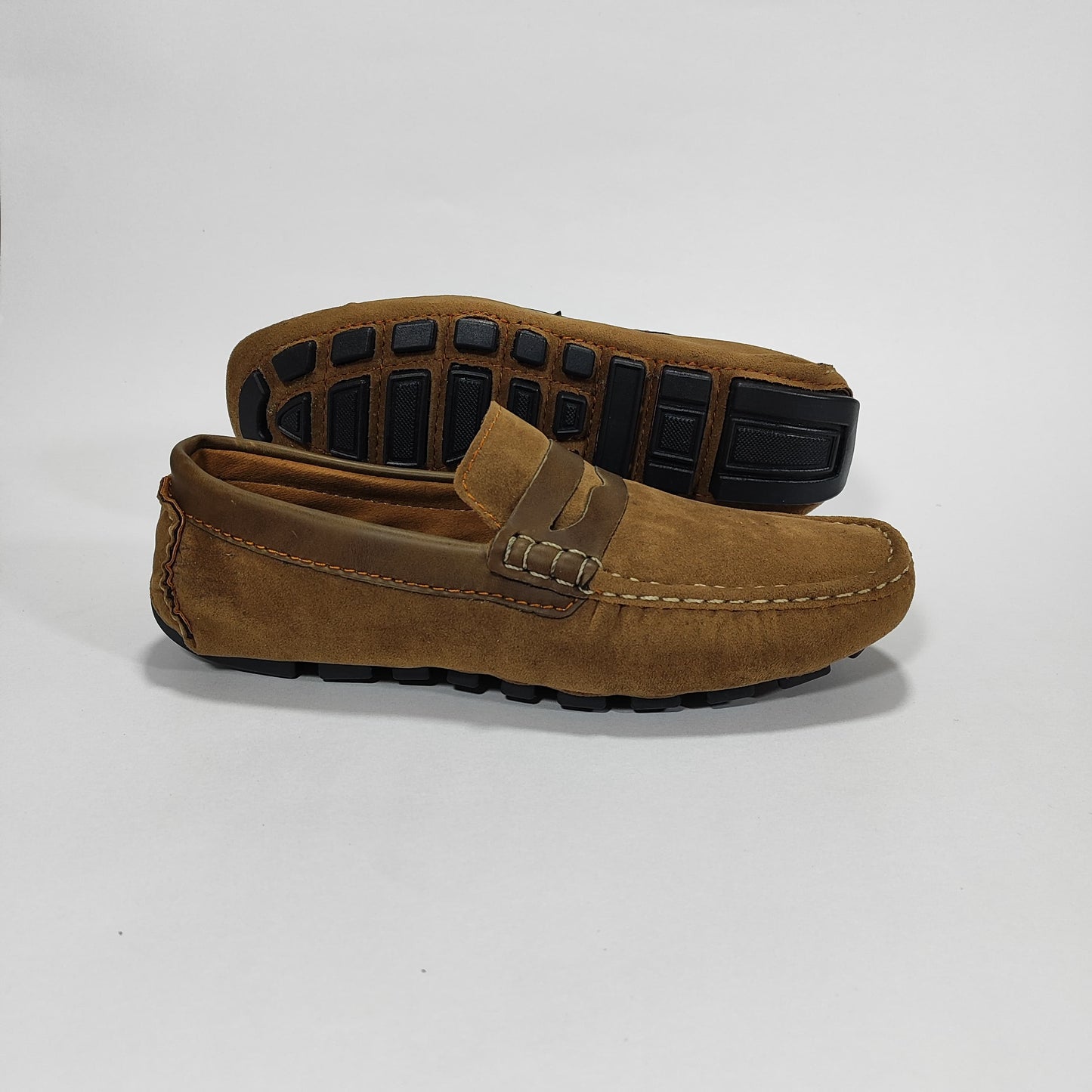 Par De Mocasines Miel Con Carnaza, Vista Posterior/Lateral