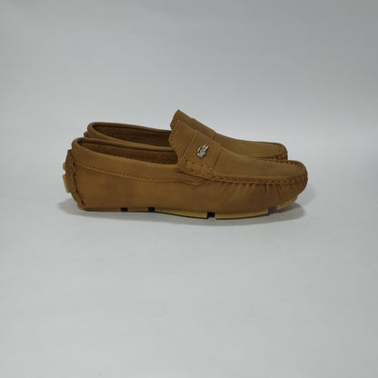 Mocasín miel liso (213), vista tres cuartos