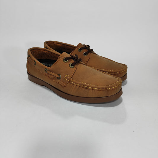 Apache color miel con cordones, vista tres cuartos