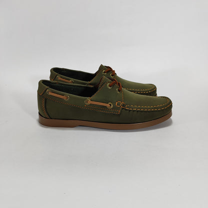 Apache verde oliva con cordones miel, vista lateral