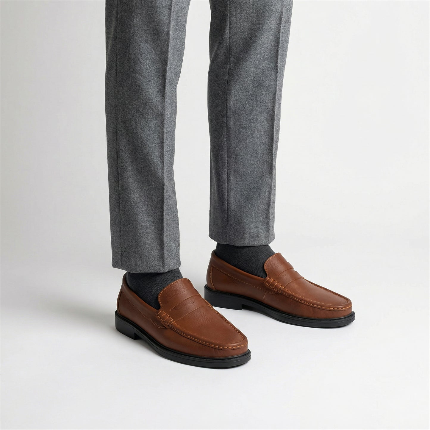 Mocasín Clásico Coñac Cuero