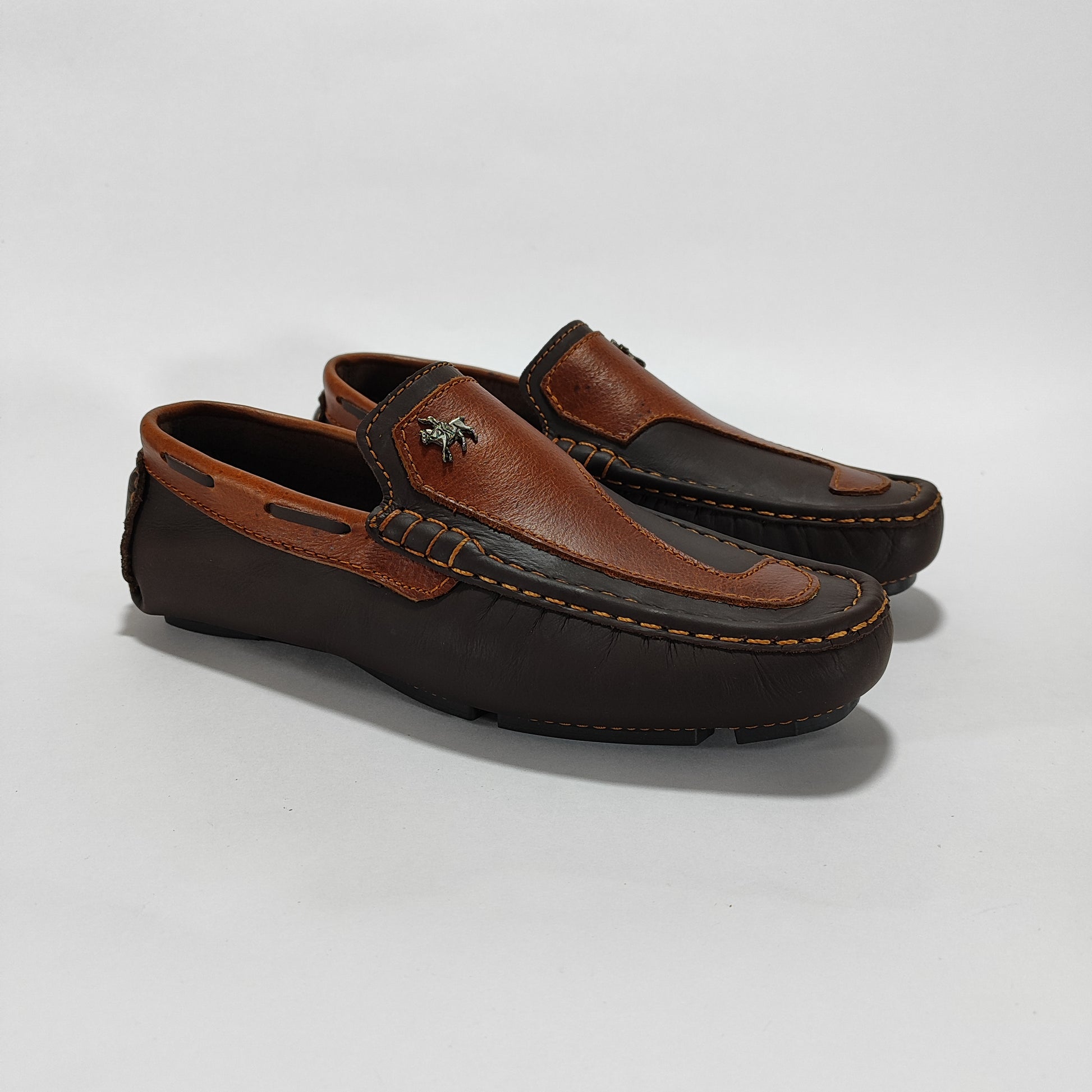 mocasin lp cafe x coñac cuero Carazzi23