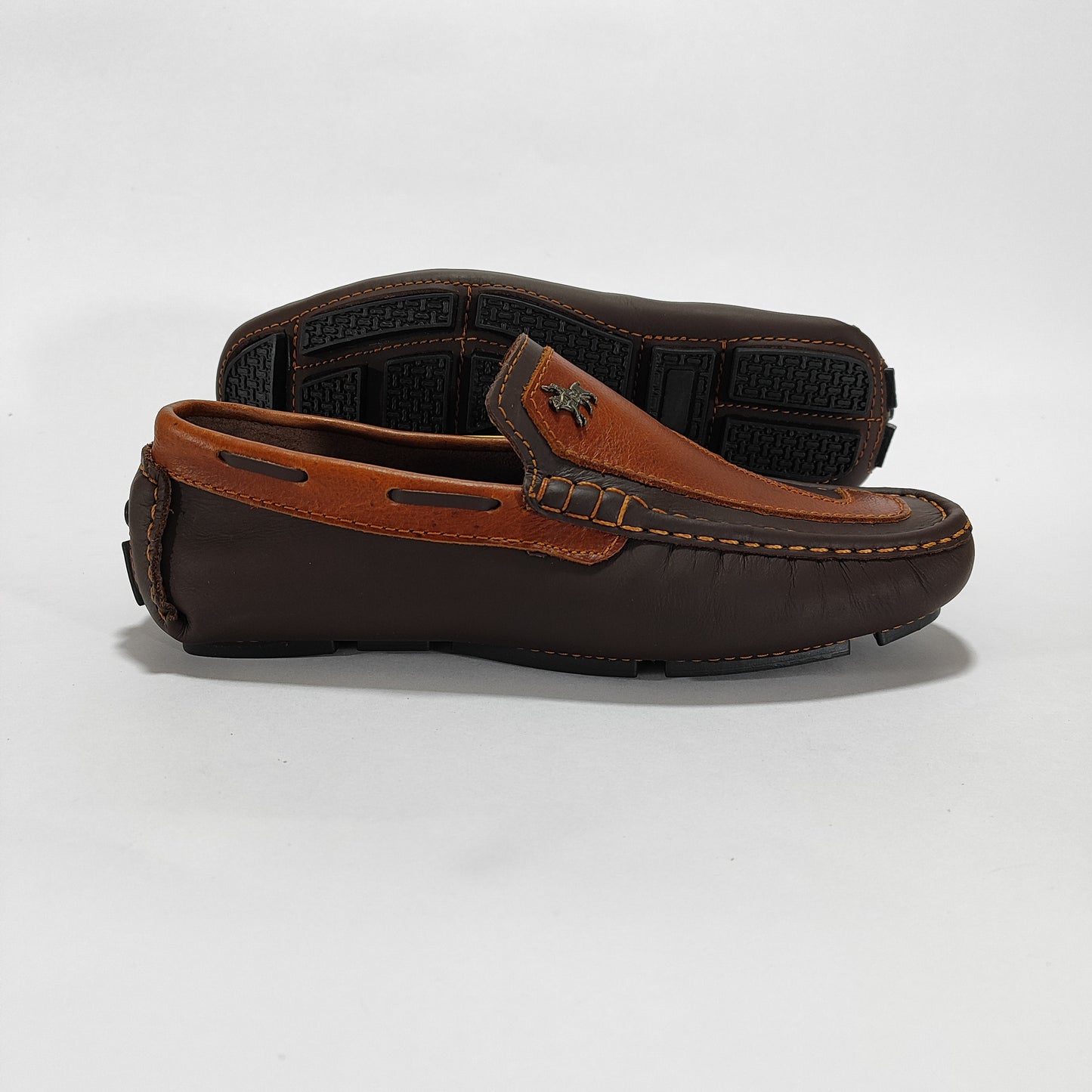 mocasin lp cafe x coñac cuero Carazzi23