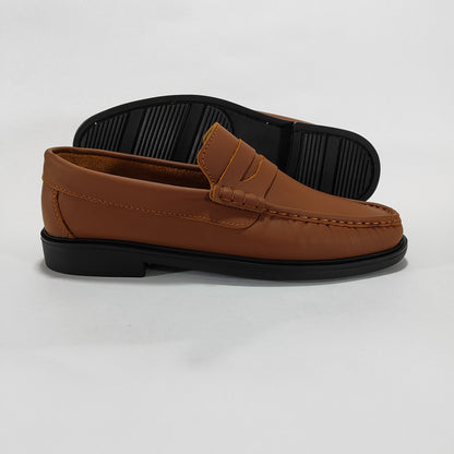 Mocasín clásico cuero miel, vista posterior/lateral