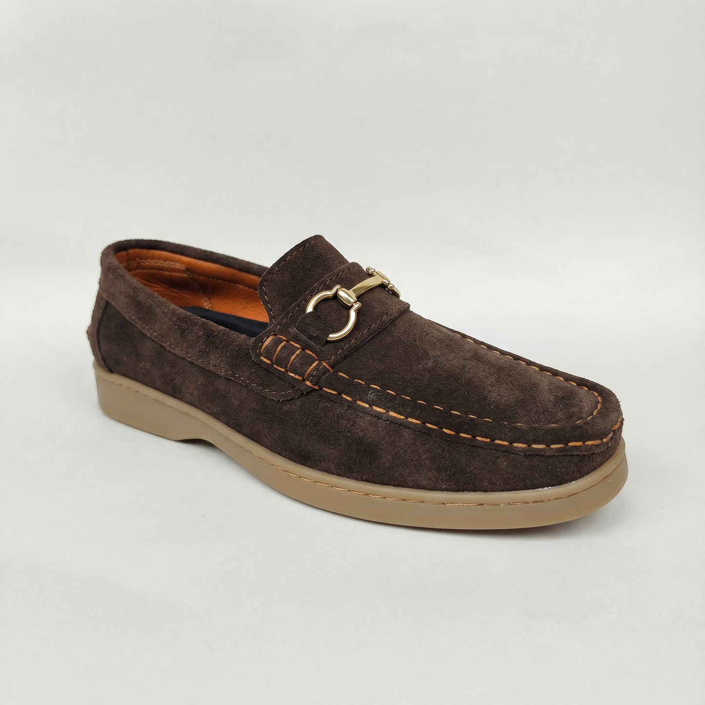 Mocasín Carnaza CUERO Café con Herraje