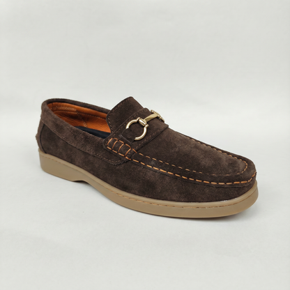 Mocasín Carnaza CUERO Café con Herraje