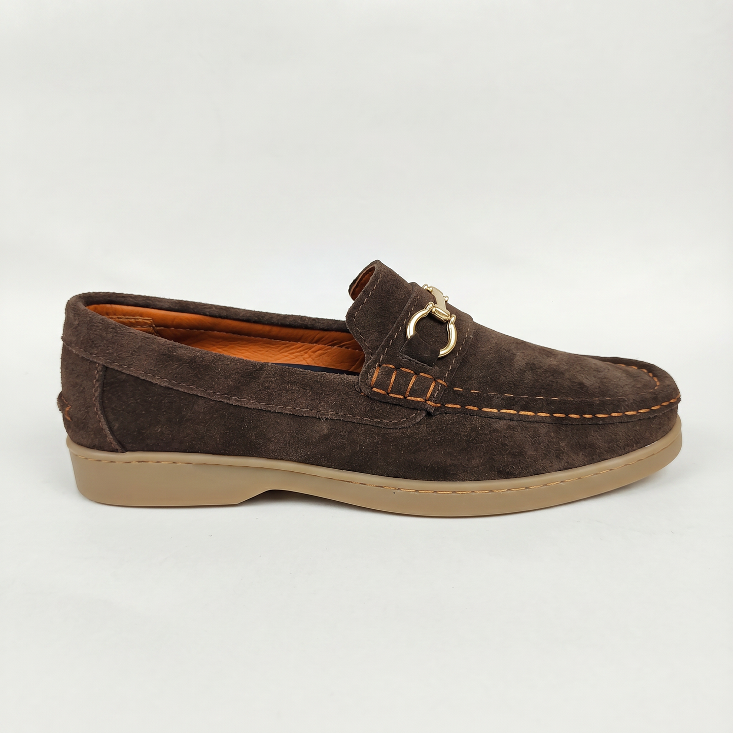 Mocasín Carnaza CUERO Café con Herraje