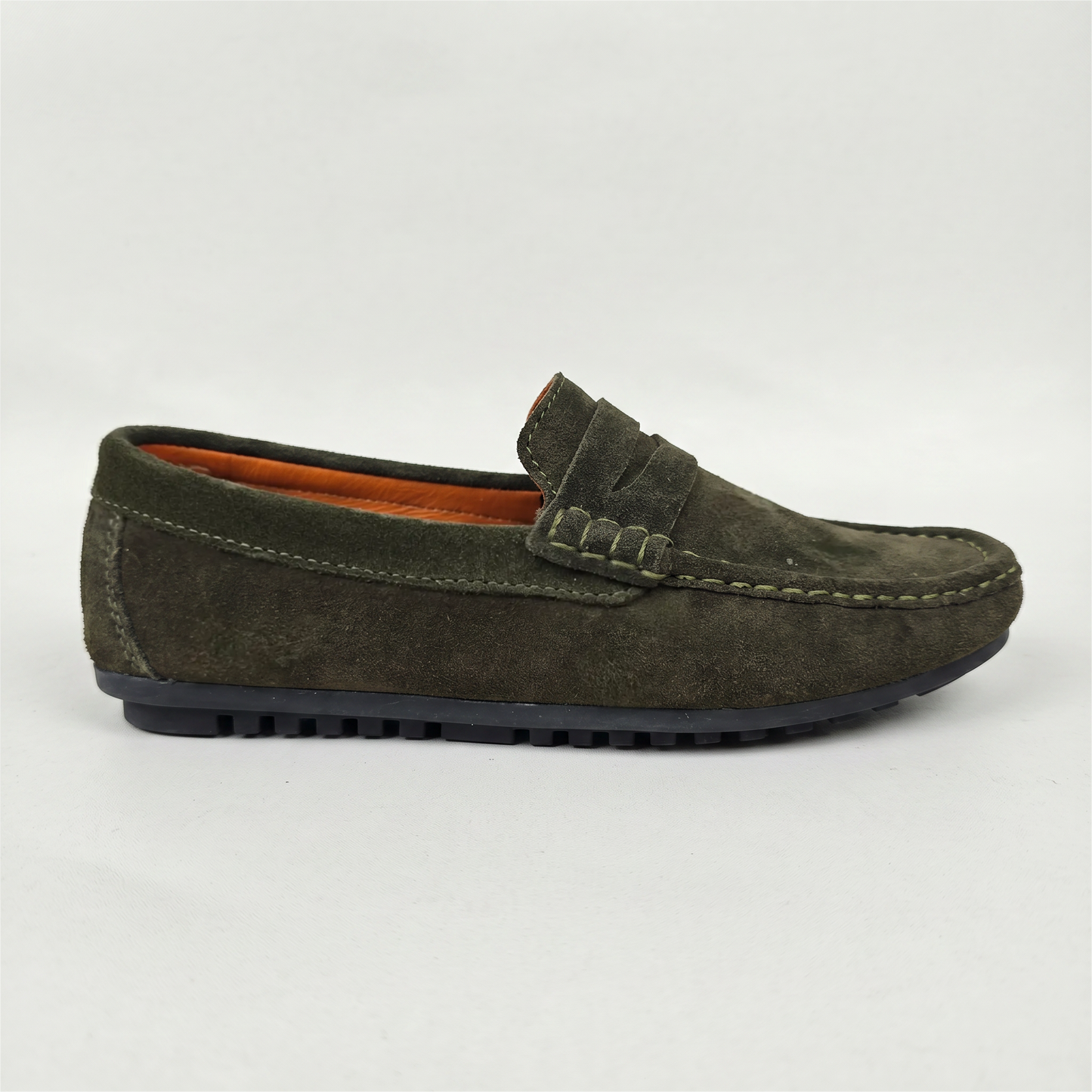Mocasín de Carnaza CUERO Verde con Antifaz