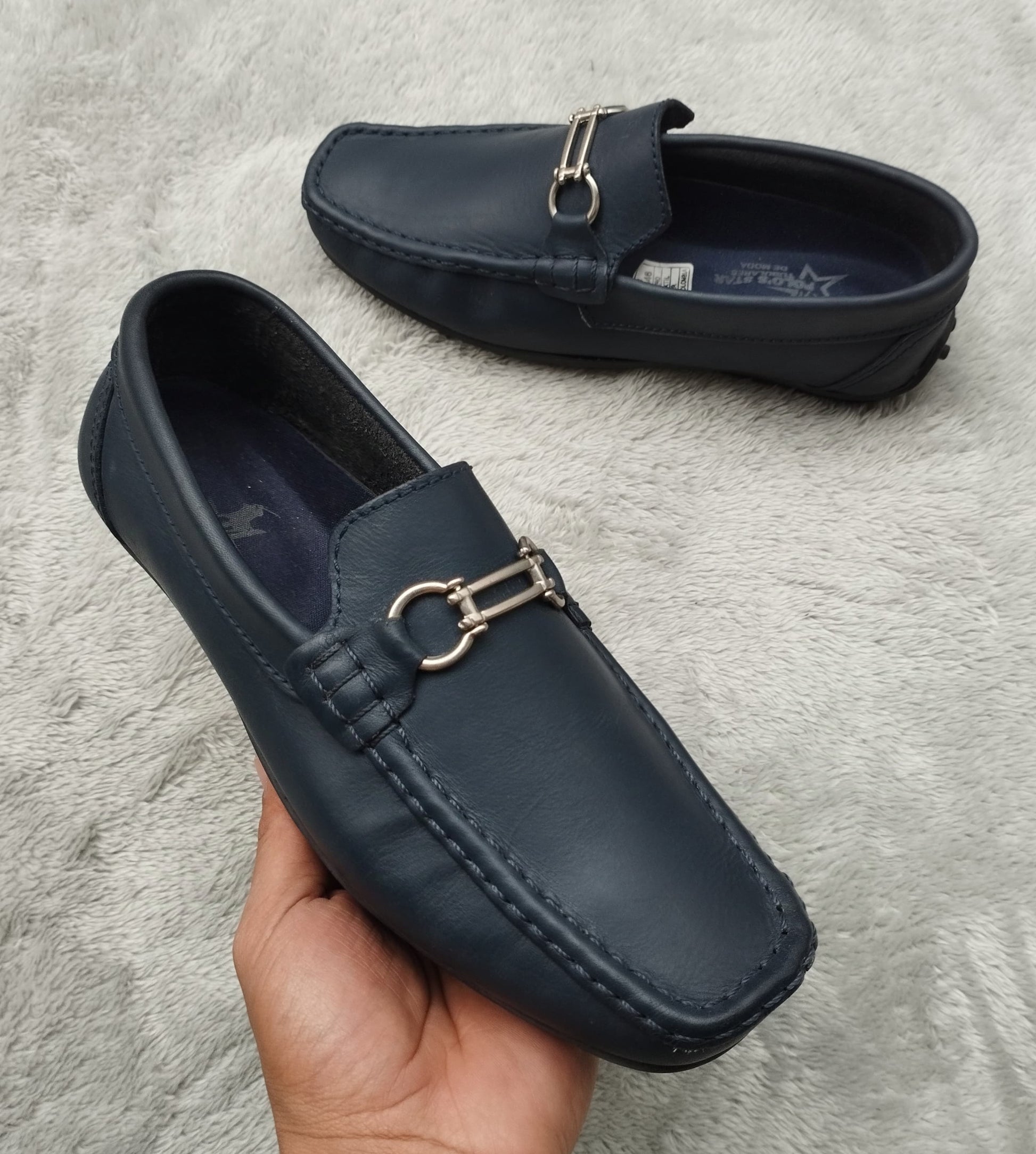 mocsin 209-1 azul oscuro cuero Carazzi23