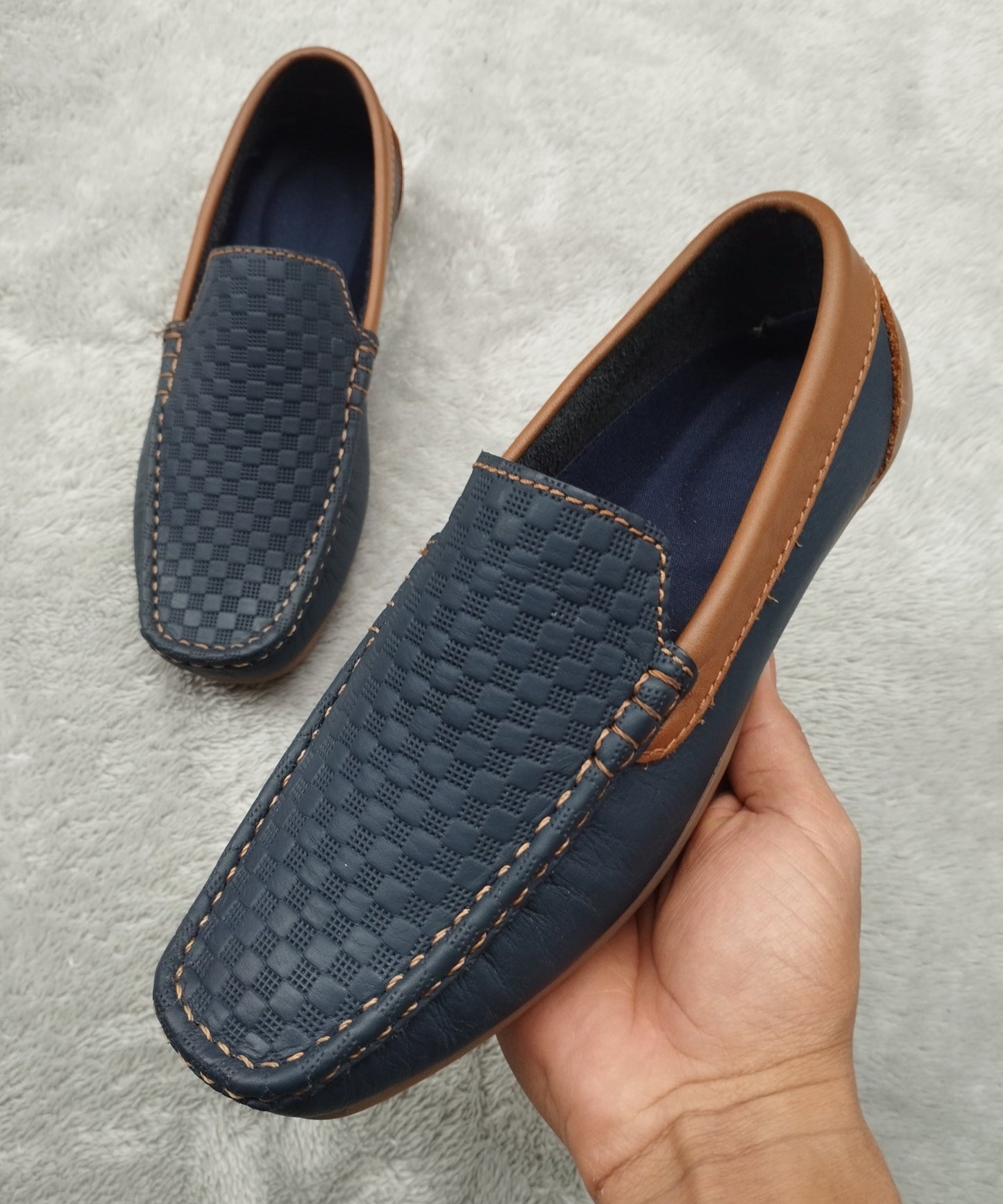 mocasin 205 azul x miel rep cuero Carazzi23